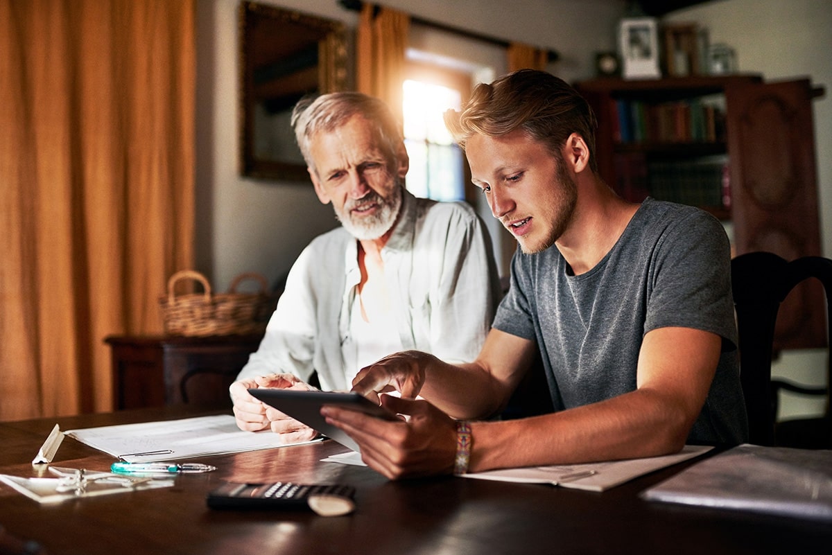 Father and son | Are you better off than your parents were? | Ipsos | Global Advisor | Money | Retirement
