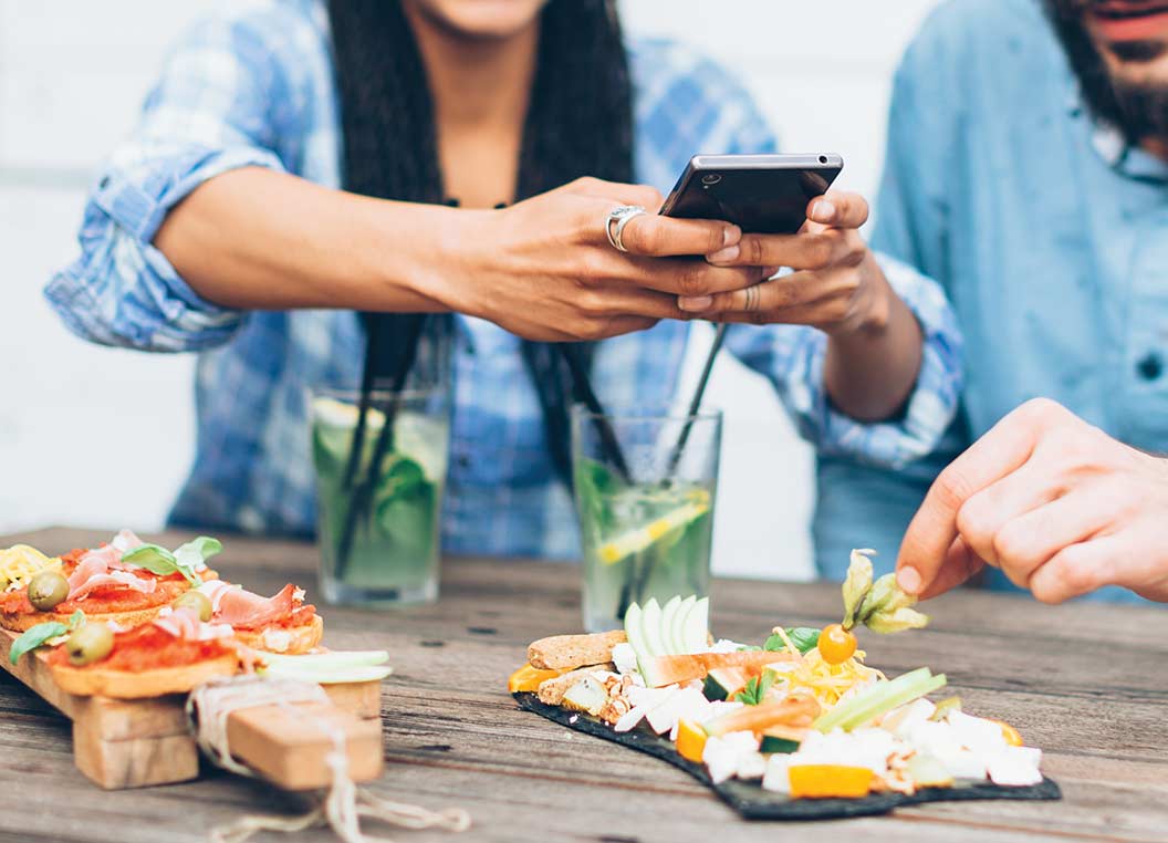 Taking picture of sushi