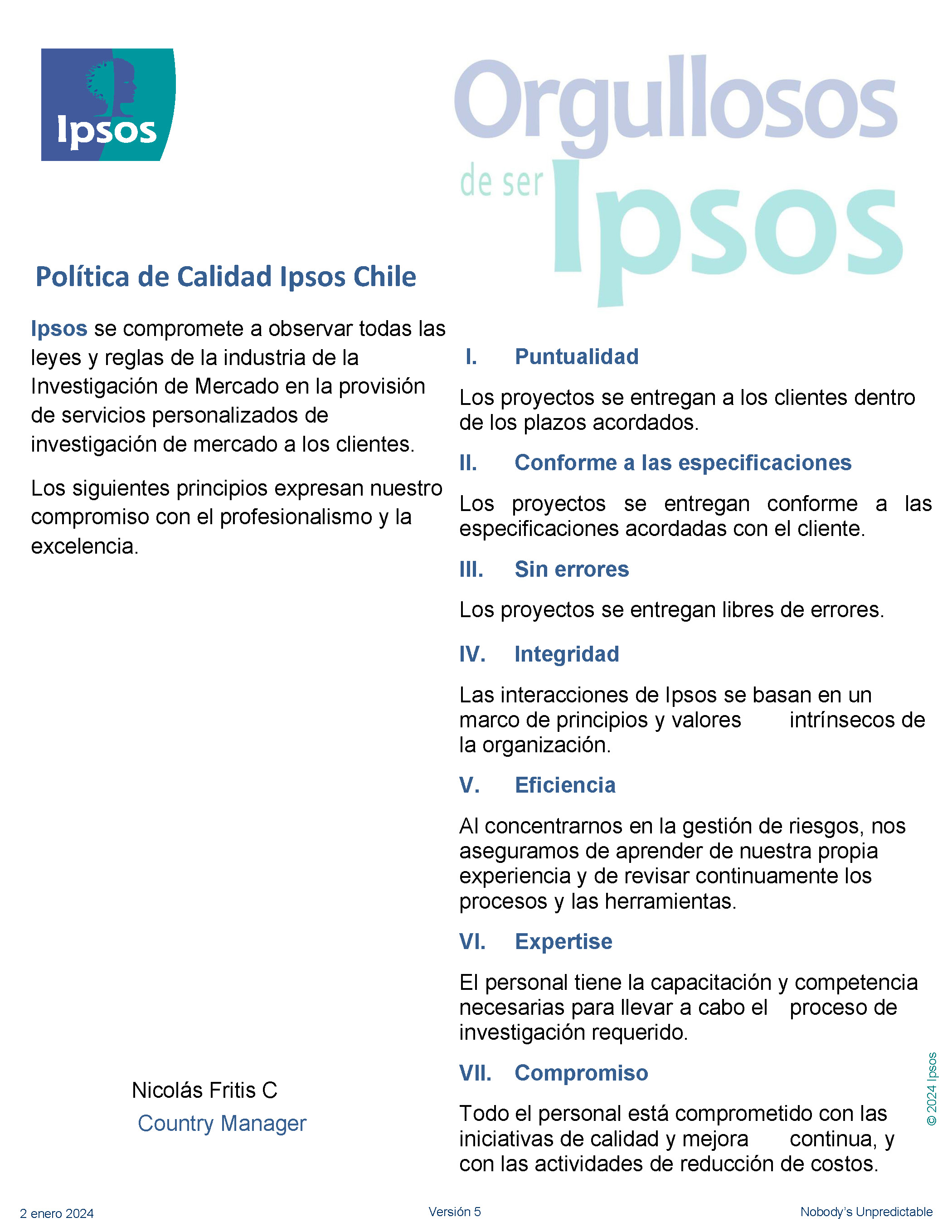 Ipsos Política de Calidad