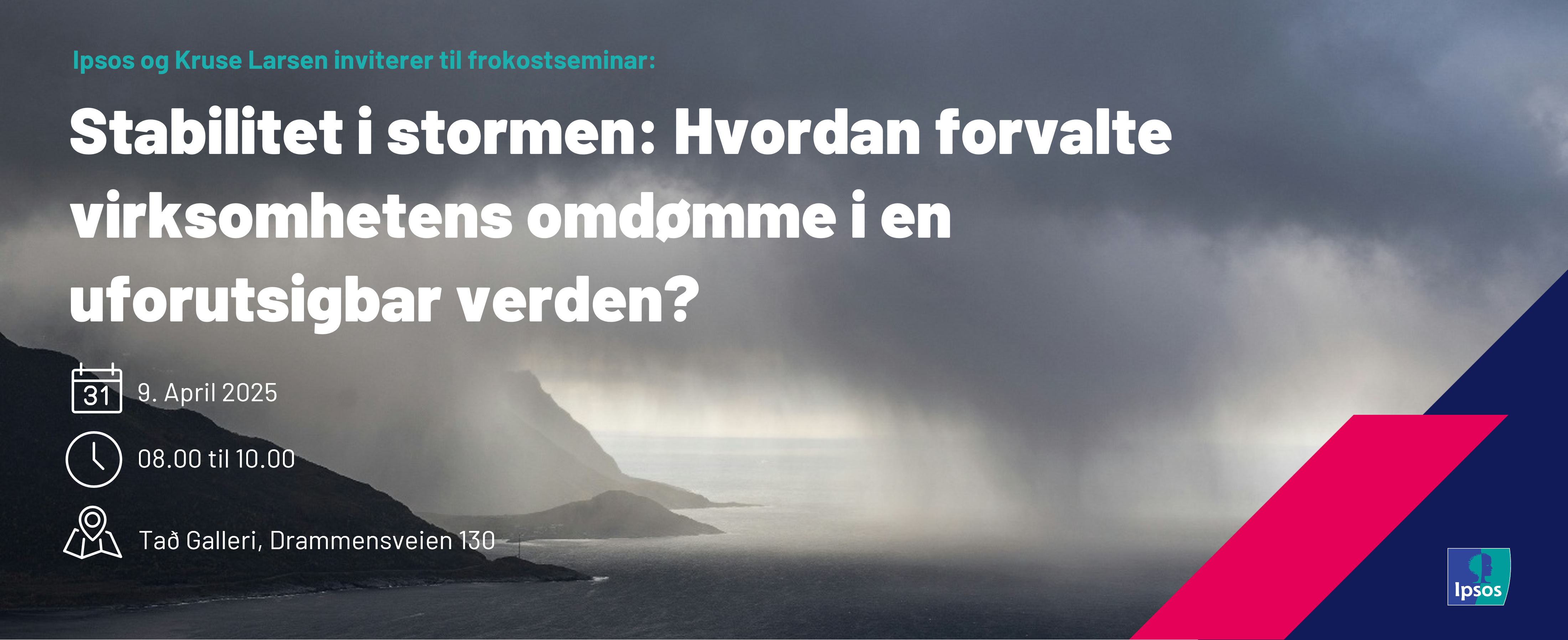 Banner, fjord dark clouds