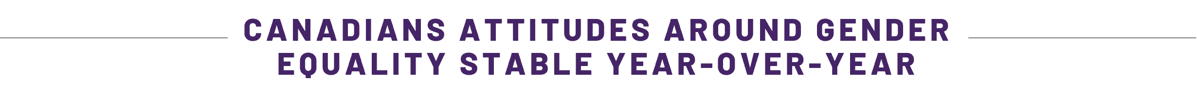 CANADIANS ATTITUDES AROUND GENDER EQUALITY STABLE YEAR-OVER-YEAR