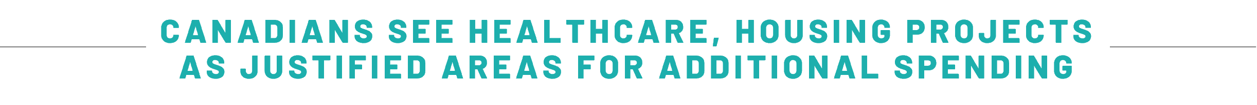 CANADIANS SEE HEALTHCARE, HOUSING PROJECTS AS JUSTIFIED AREAS FOR ADDITIONAL SPENDING