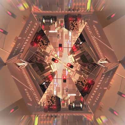 Geometric-image-of-road-and-traffic-lights