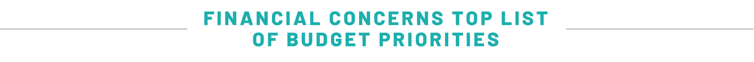 FINANCIAL CONCERNS TOP LIST OF BUDGET PRIORITIES