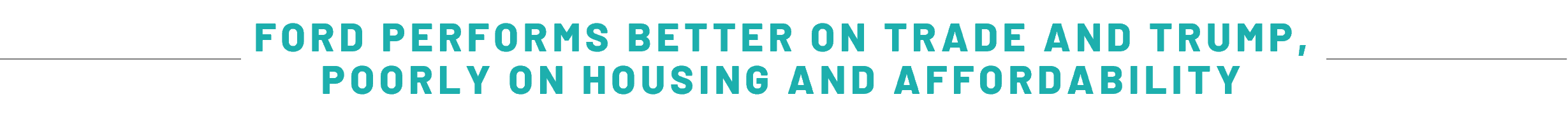 FORD PERFORMS BETTER ON TRADE AND TRUMP, POORLY ON HOUSING AND AFFORDABILITY