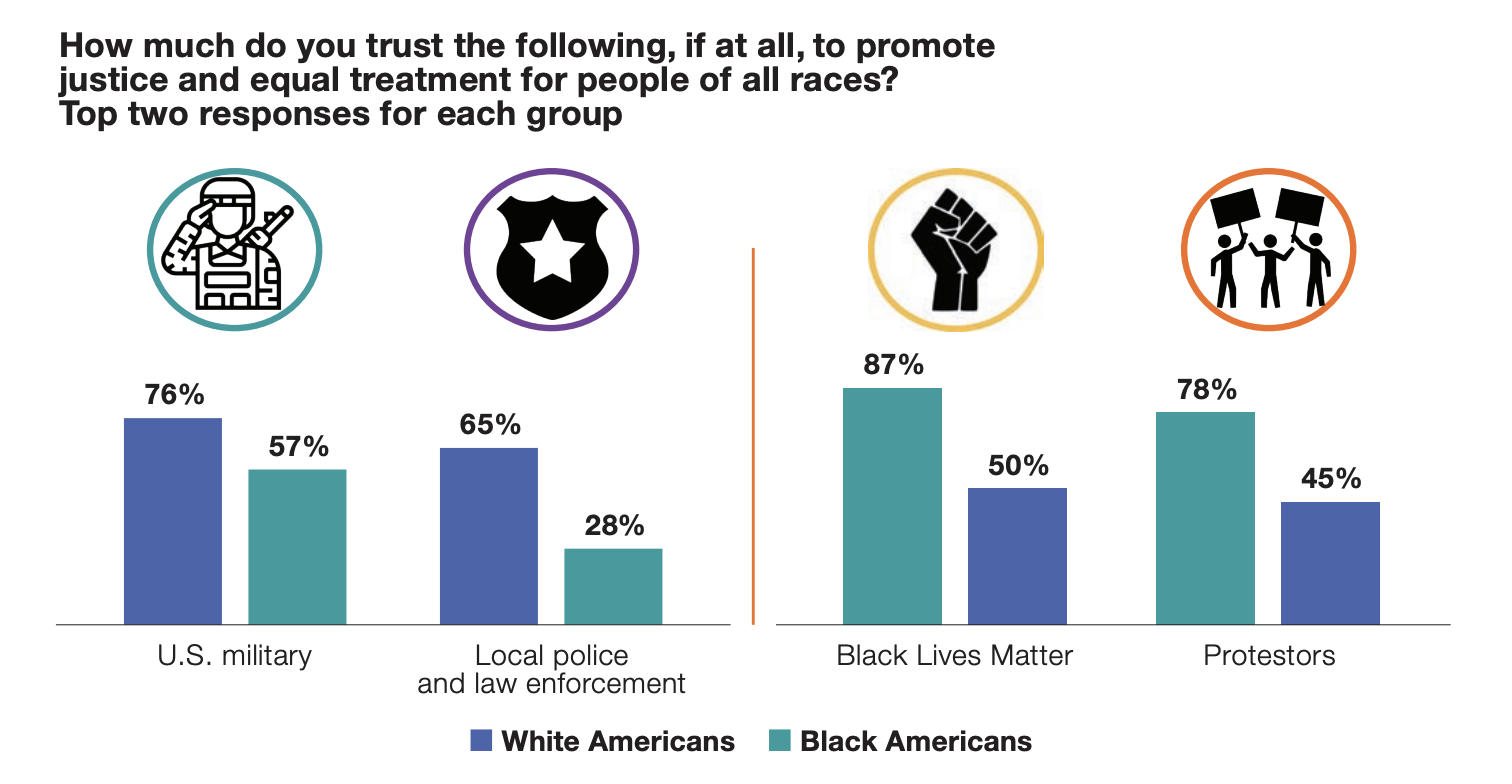 How much do you trust the following, if at all, to promote justice and equal treatment for people of all races? 