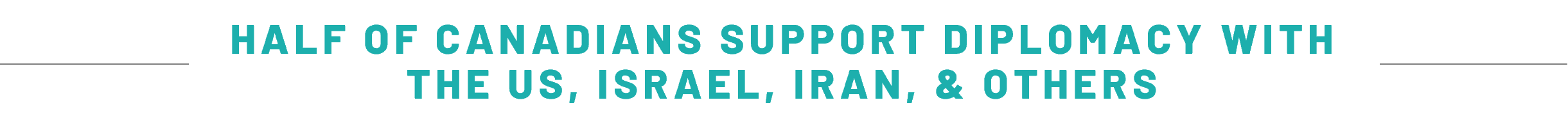 HALF OF CANADIANS SUPPORT DIPLOMACY WITH THE US, ISRAEL, IRAN, & OTHERS