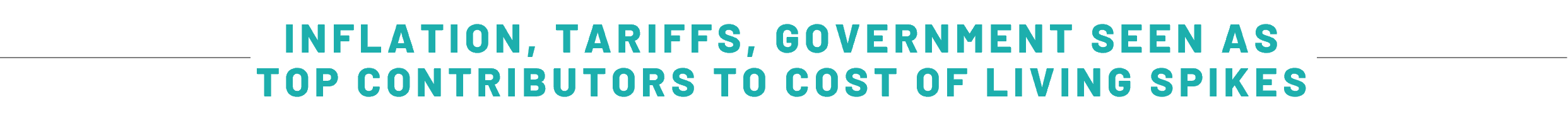 INFLATION, TARIFFS, GOVERNMENT SEEN AS TOP CONTRIBUTORS TO COST OF LIVING SPIKES