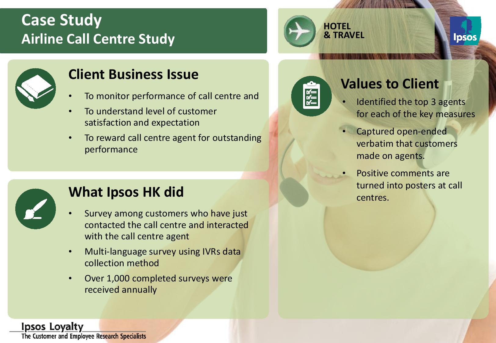 Case Study Airline Call Centre Study Ipsos