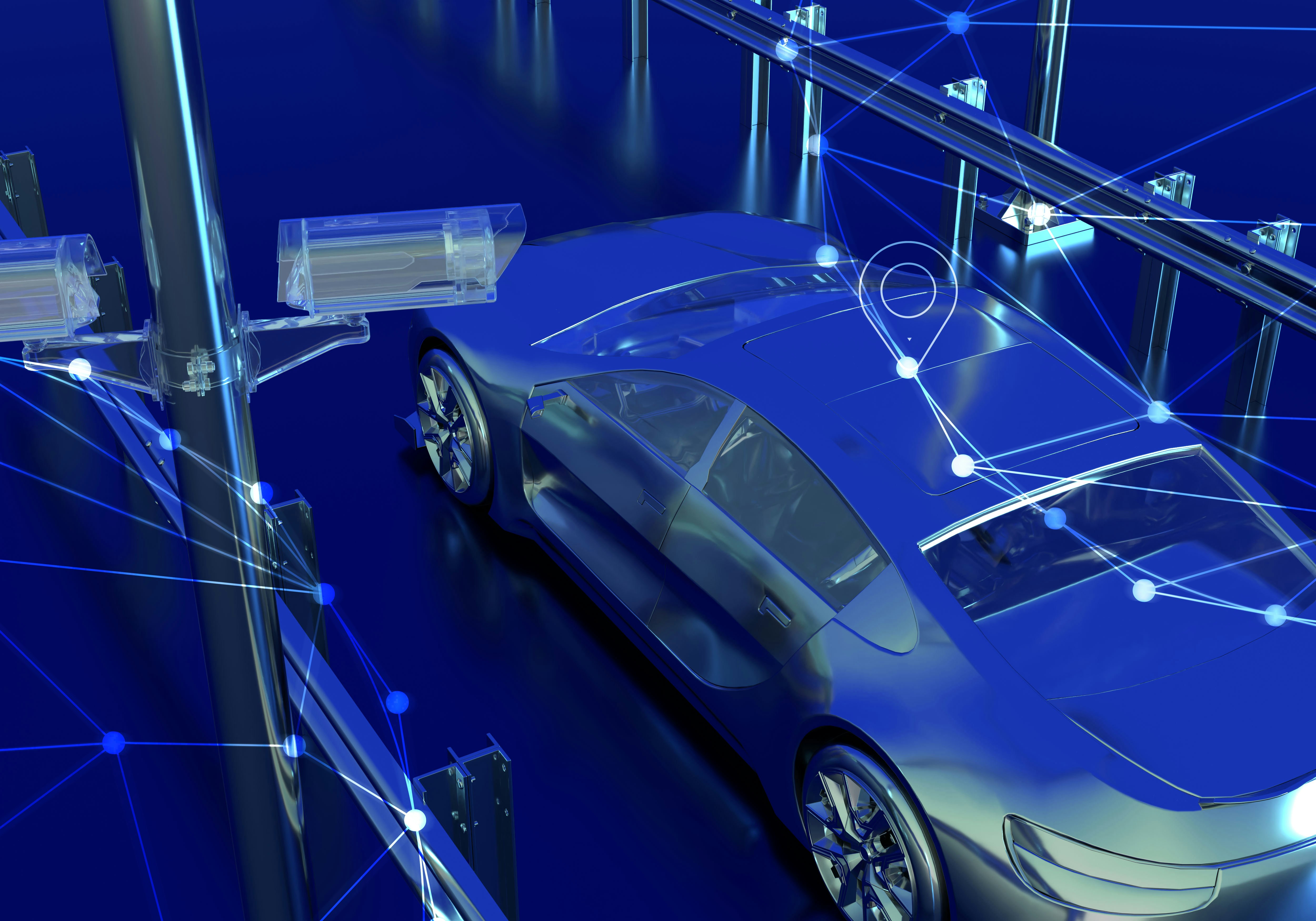 FUTURISTIC CAR IN BLUE