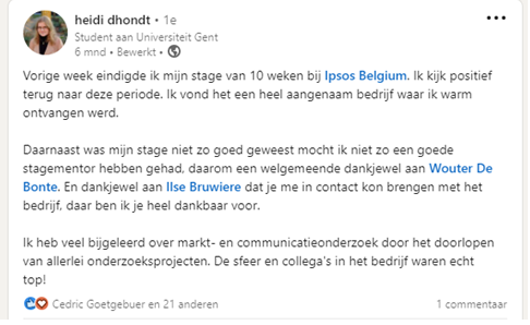 LinkedIn testimonial