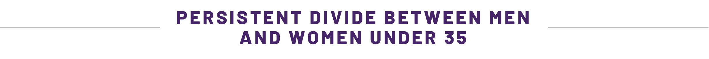 PERSISTENT DIVIDE BETWEEN MEN AND WOMEN UNDER 35