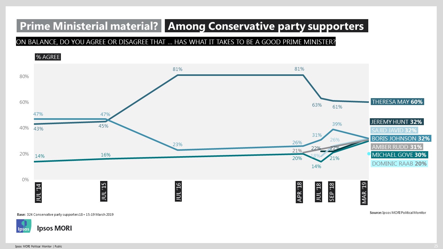 Potential Prime Ministers among Conservative party supporters