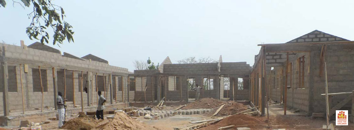 Rebuilding school in Northern Ghana