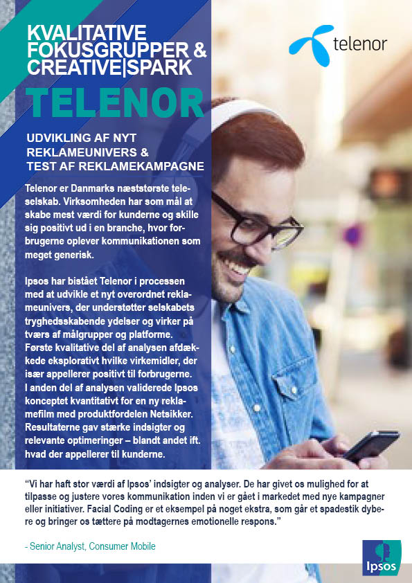 Telenor | Nyt reklameunivers og test af reklamekampagne | Ipsos