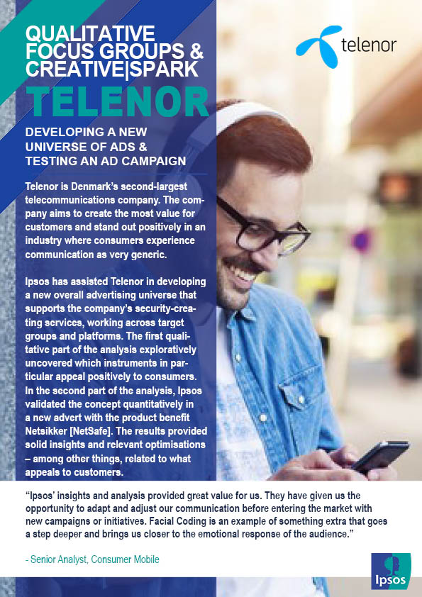 Telenor| Developing a new universe of ads & testing an ad campaign | Ipsos
