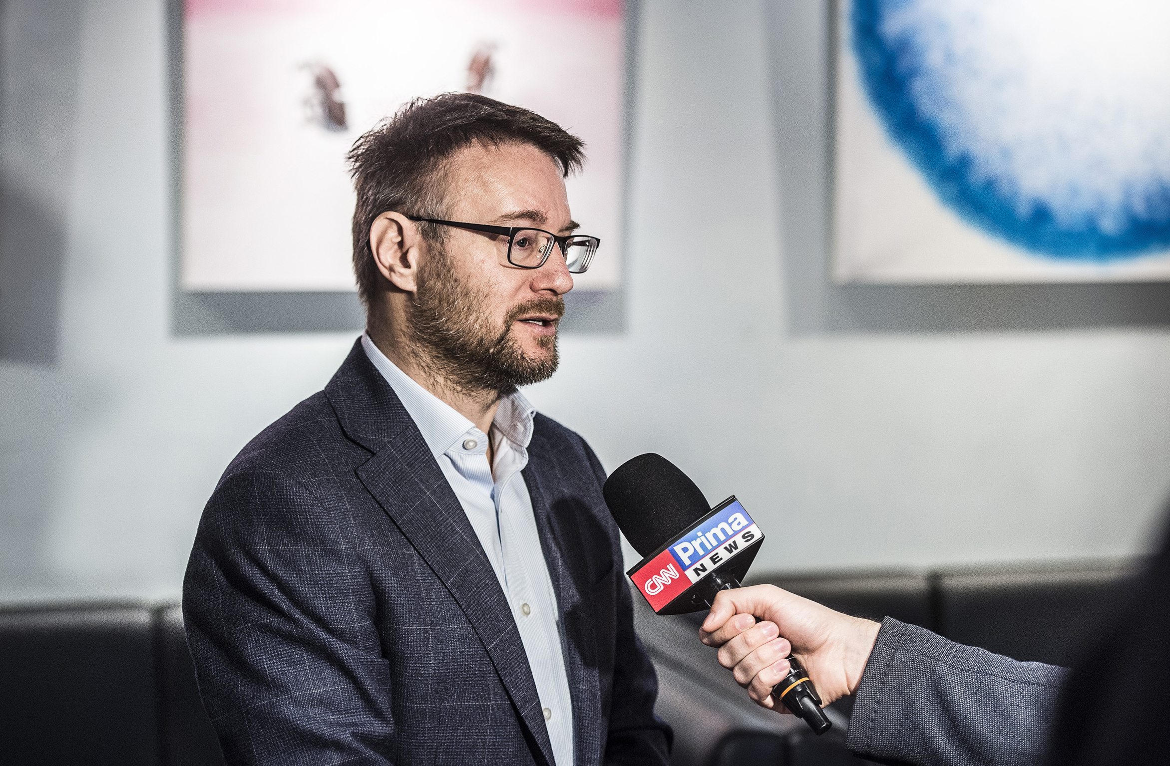 Michal Straka na tiskové konferenci fotovoltaiky Malina Group