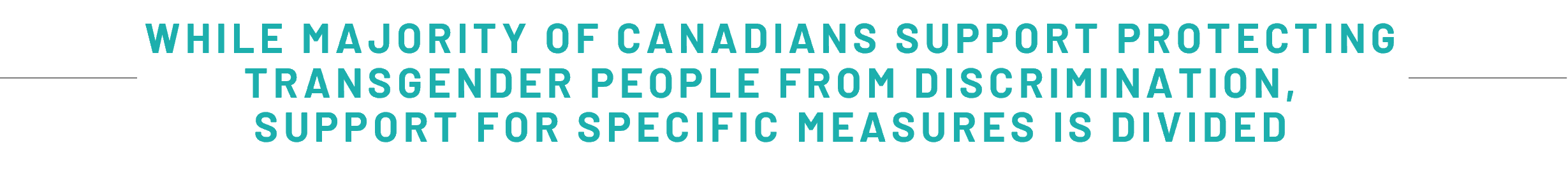 WHILE MAJORITY OF CANADIANS SUPPORT PROTECTING TRANSGENDER PEOPLE FROM DISCRIMINATION, SUPPORT FOR SPECIFIC MEASURES IS DIVIDED