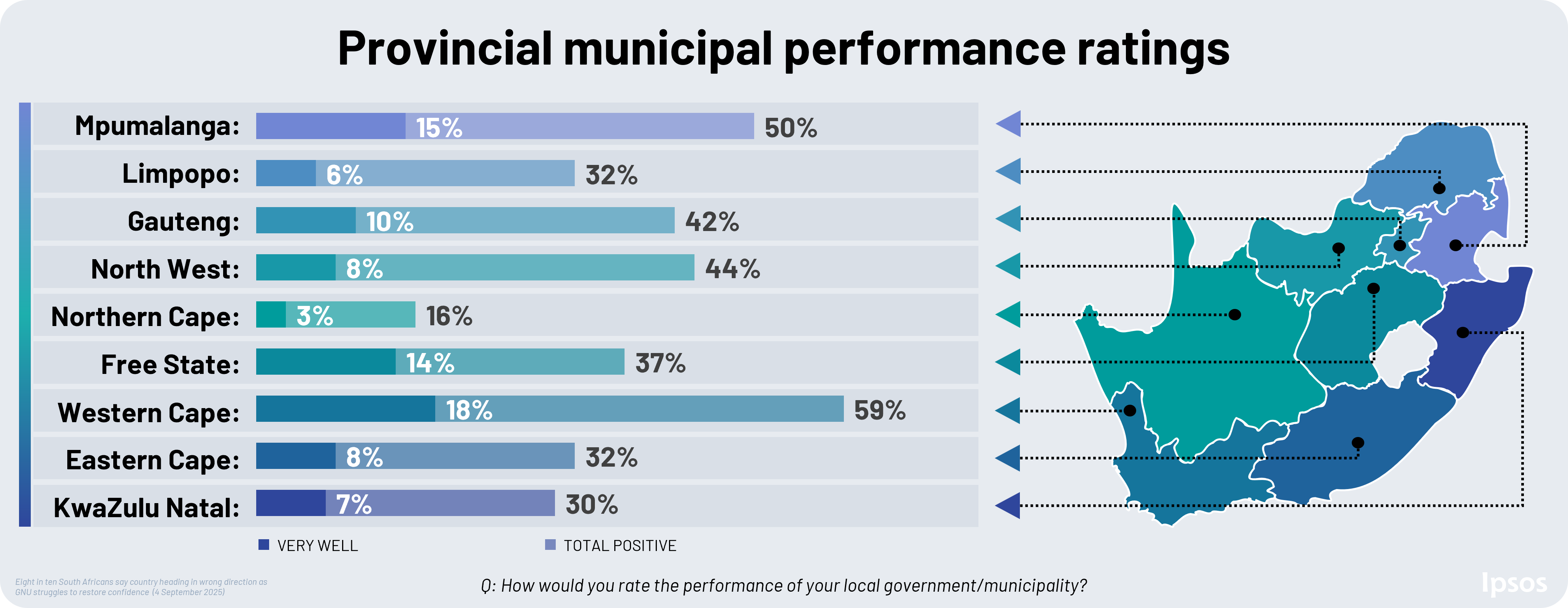 are south africans happy with local government municipality performance provinces