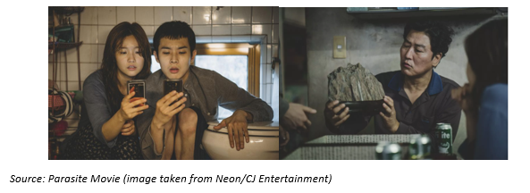 Clipped images from film Parasite