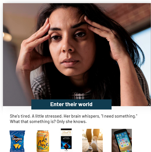 Image of tired, stressed woman with cravings