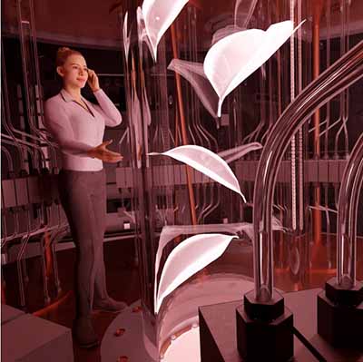 Cartoon-woman-in-laboratory