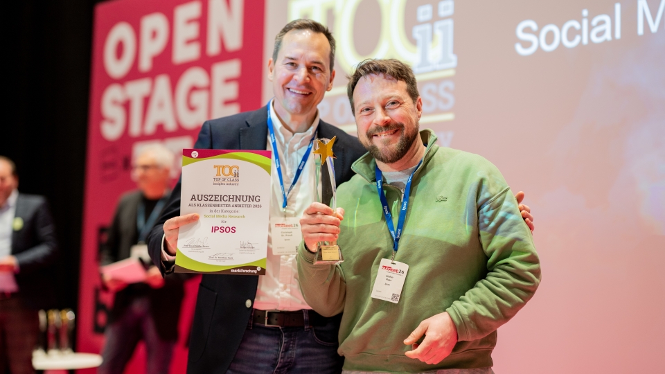 Ipsos bei der TOCii-Verleihung in der Kategorie Social Media Research