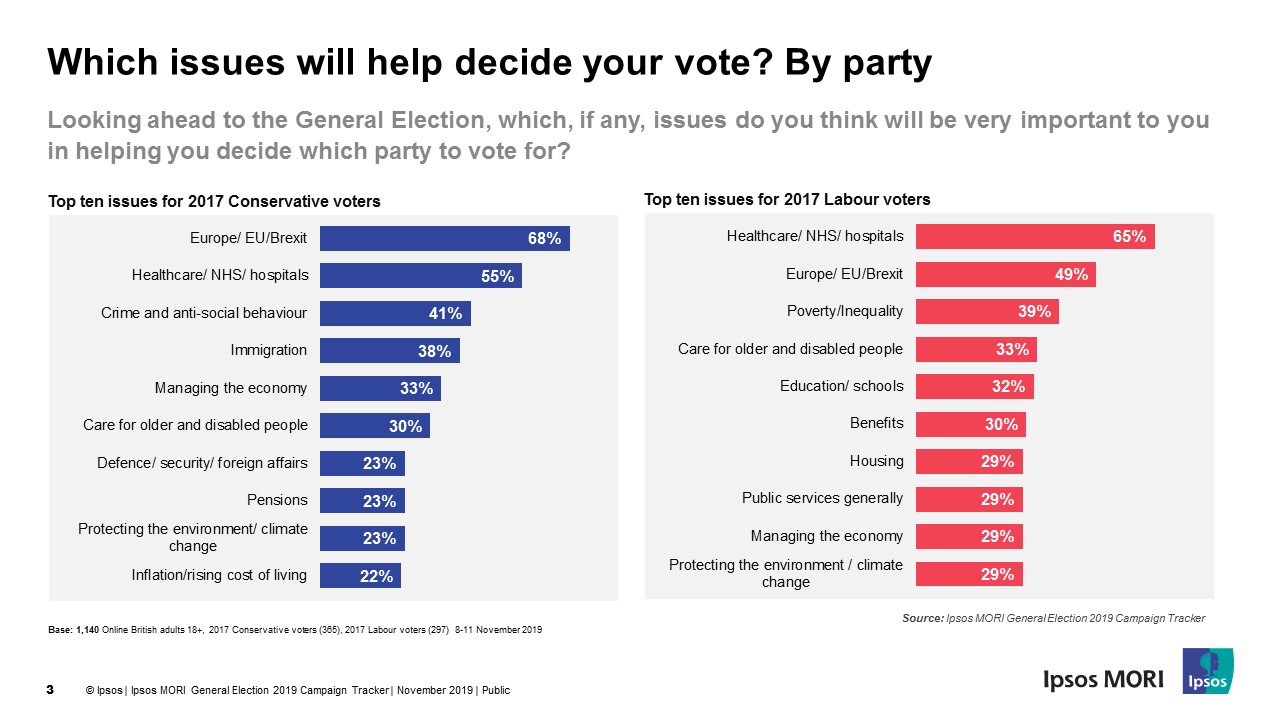 Key issue by party