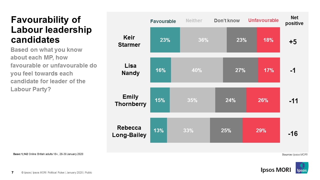 Favourability of leadership candidates 