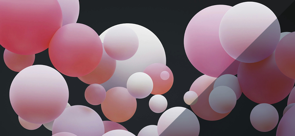 pink speres of various sizes suggesting fat at molecular level