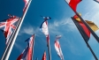 Flags on flagstaffs