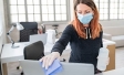 Woman cleaning the office | Covid-19 myths | ESSENTIALS | Ipsos