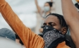 man protesting