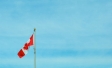 Canadian fly against background of sky