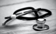 Stethoscope in black and white.  