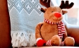 Stuffed animal on sofa