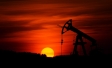 Oil pump in sunset