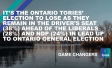 It’s the Ontario Tories’ Election to Lose as they Remain in the Driver’s Seat (38%) Ahead of the Liberals (28%) and NDP (24%) in Lead up to Ontario General Election