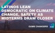 The text, "Latinos lean Democratic on climate change, safety as midterms draw closer".