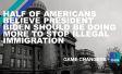 The words "Half of Americans believe President Biden should be doing more to stop illegal immigration"