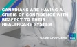 Canadians are having a crisis of confidence with respect to their healthcare system