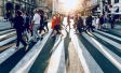 Pedestrians crossing street