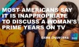 The headline, "Most Americans say it is inappropriate to discuss a woman’s prime years on TV ."