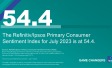 The Refinitiv/Ipsos Primary Consumer Sentiment Index for July 2023 is at 54.4.