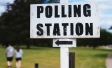 Polling station sign