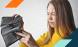 woman looking into empty wallet