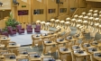 view of the The Scottish Parliamentary Building, Edinburgh, Scotland, UK.