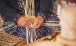 lady making basket