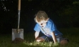 Digging boy finding treasure