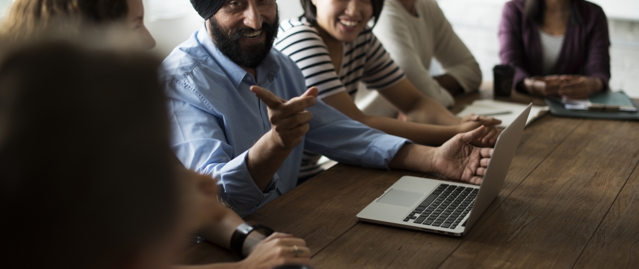 colleagues and clients in office